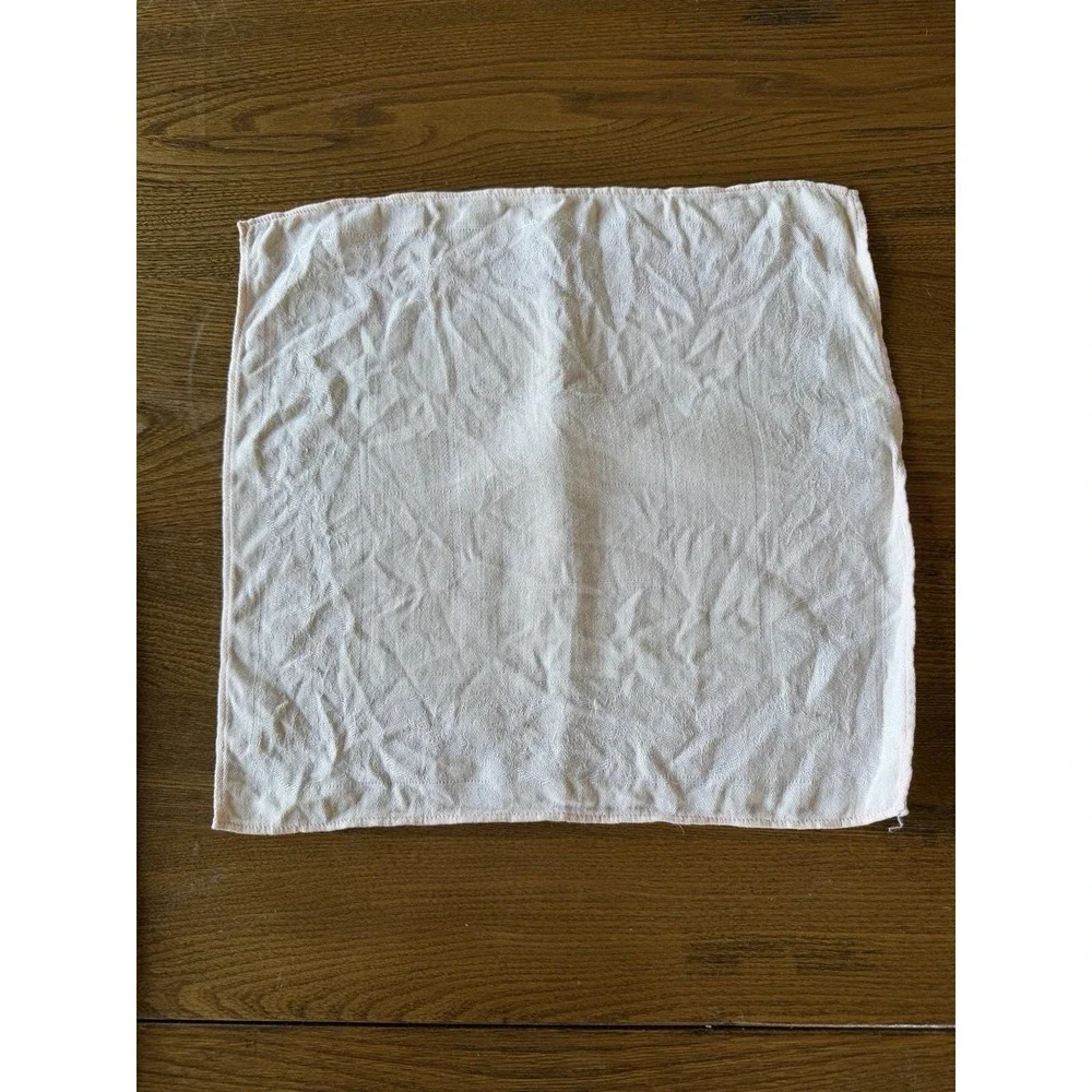 Vintage Blush Pink Damask Cloth Napkins Set of 4 Woven Floral Weave 14x13